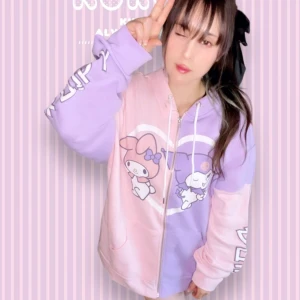 My Melody x Kuromi hoodie, Sanrio hoodie, kawaii hoodie - Ny/oanvänd 