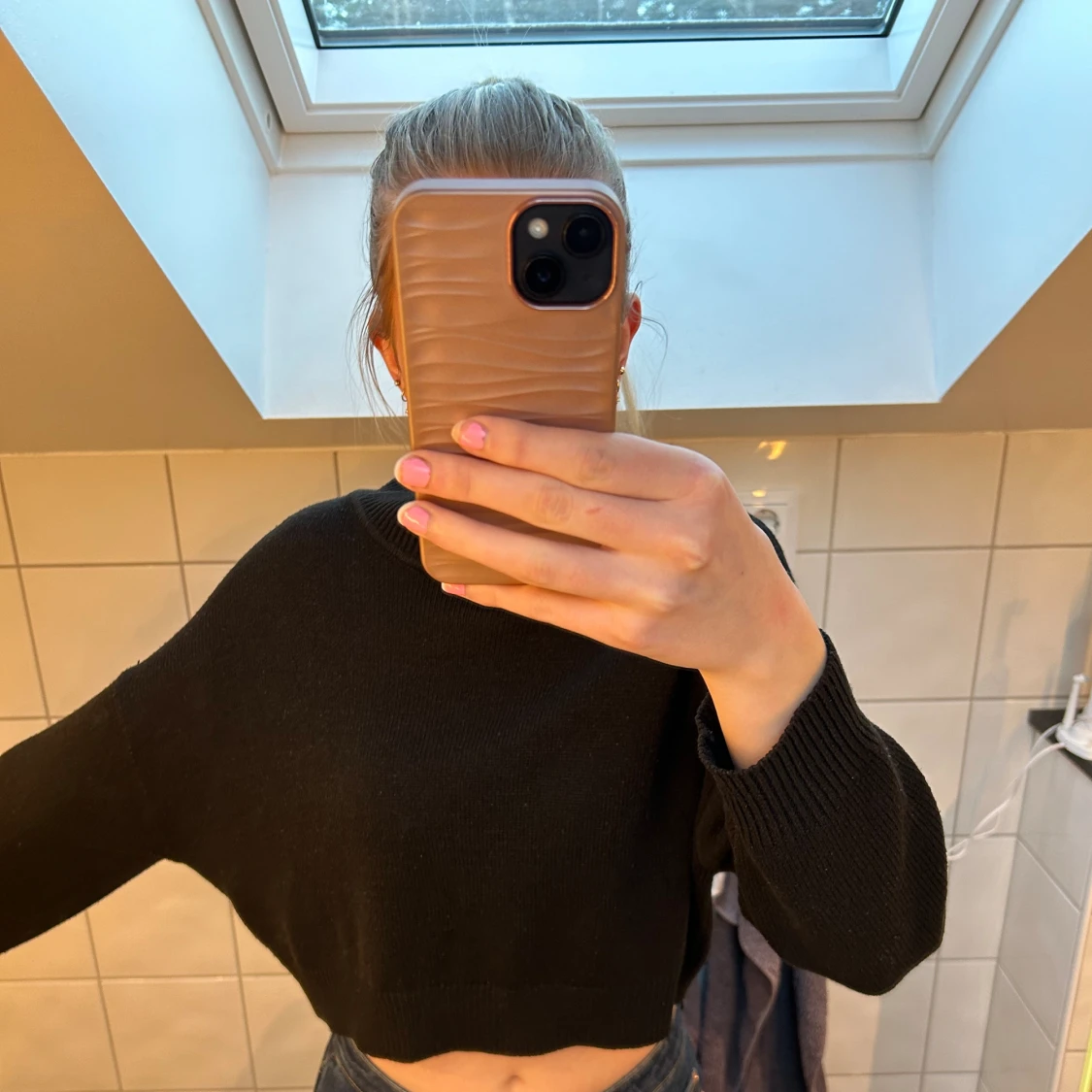 Svart stickad tröja  - 92