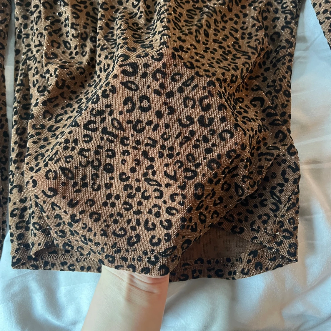Leopard glittrig meshtröja - 91