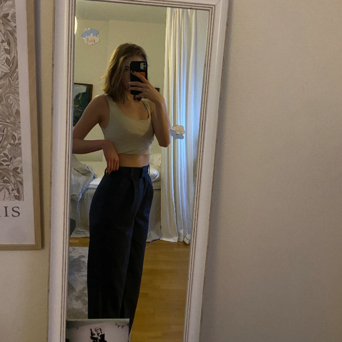 Superfina mörkblå kostymbyxor - 90