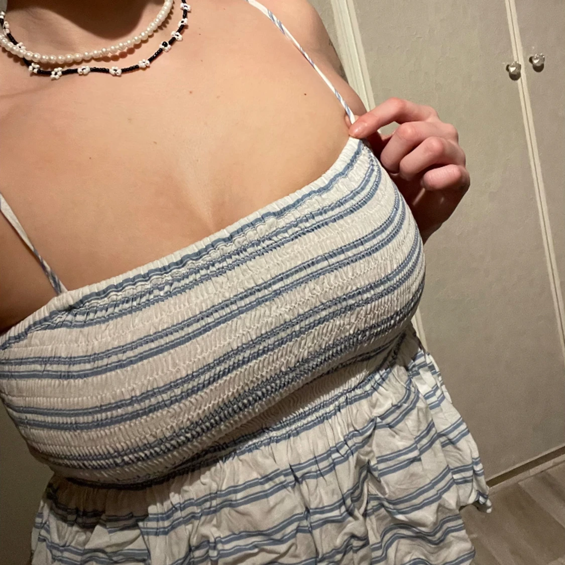 Fint linne i randig modell - 90