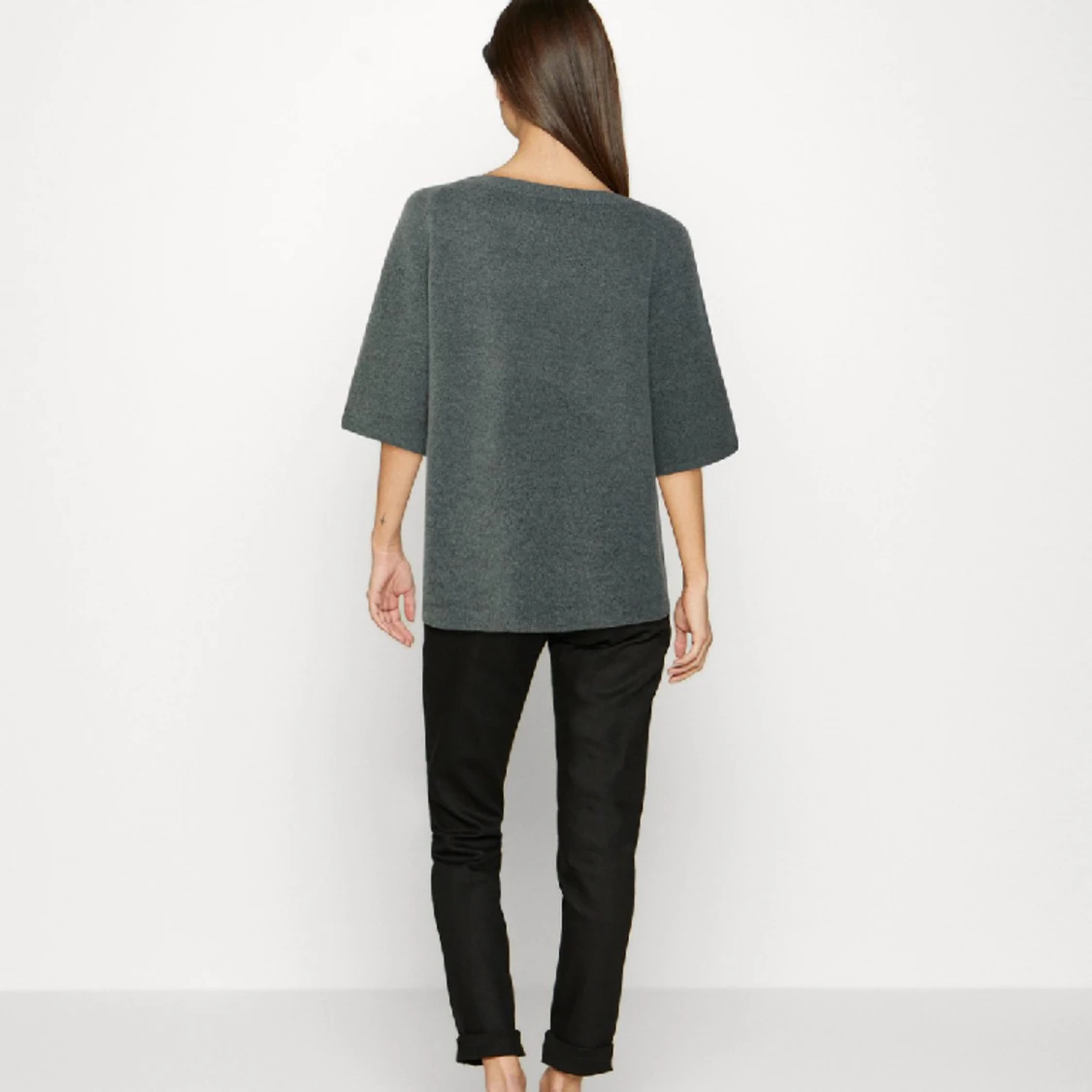 Stickad tröja - light slate melange - 90