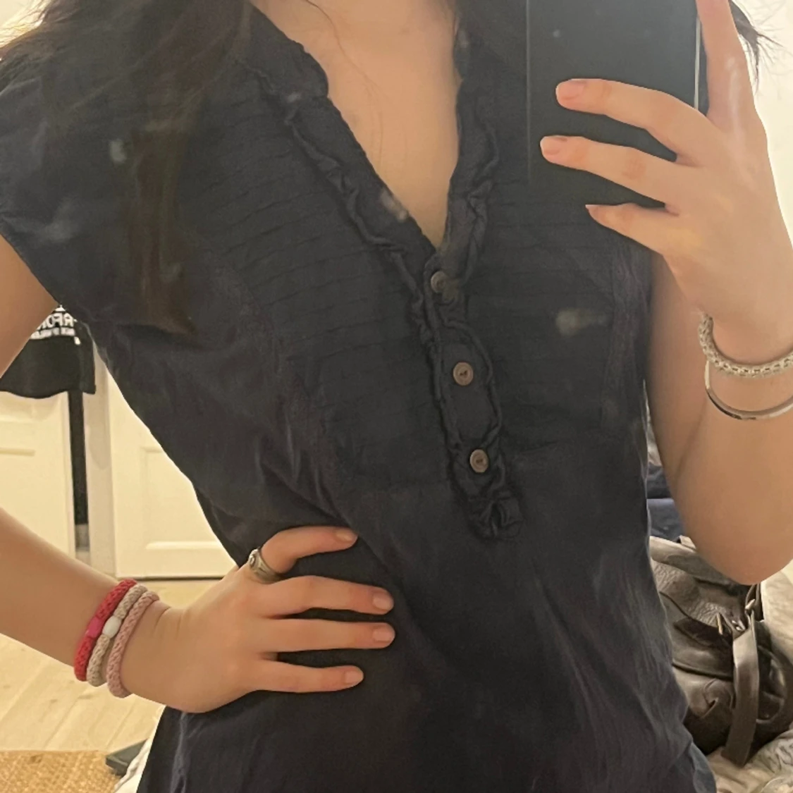 Thrifted Navy Blue topp - 90