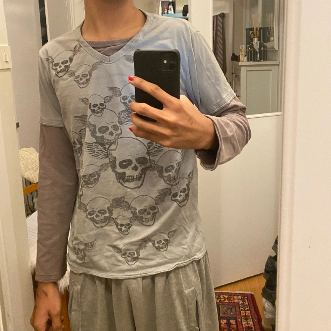 Thrifted skeleton shirt