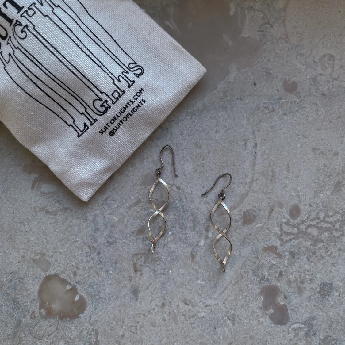 Vintage Silver Swirl Earrings - 90