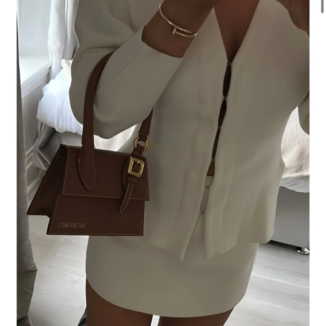 Vitt stickat sett - 90