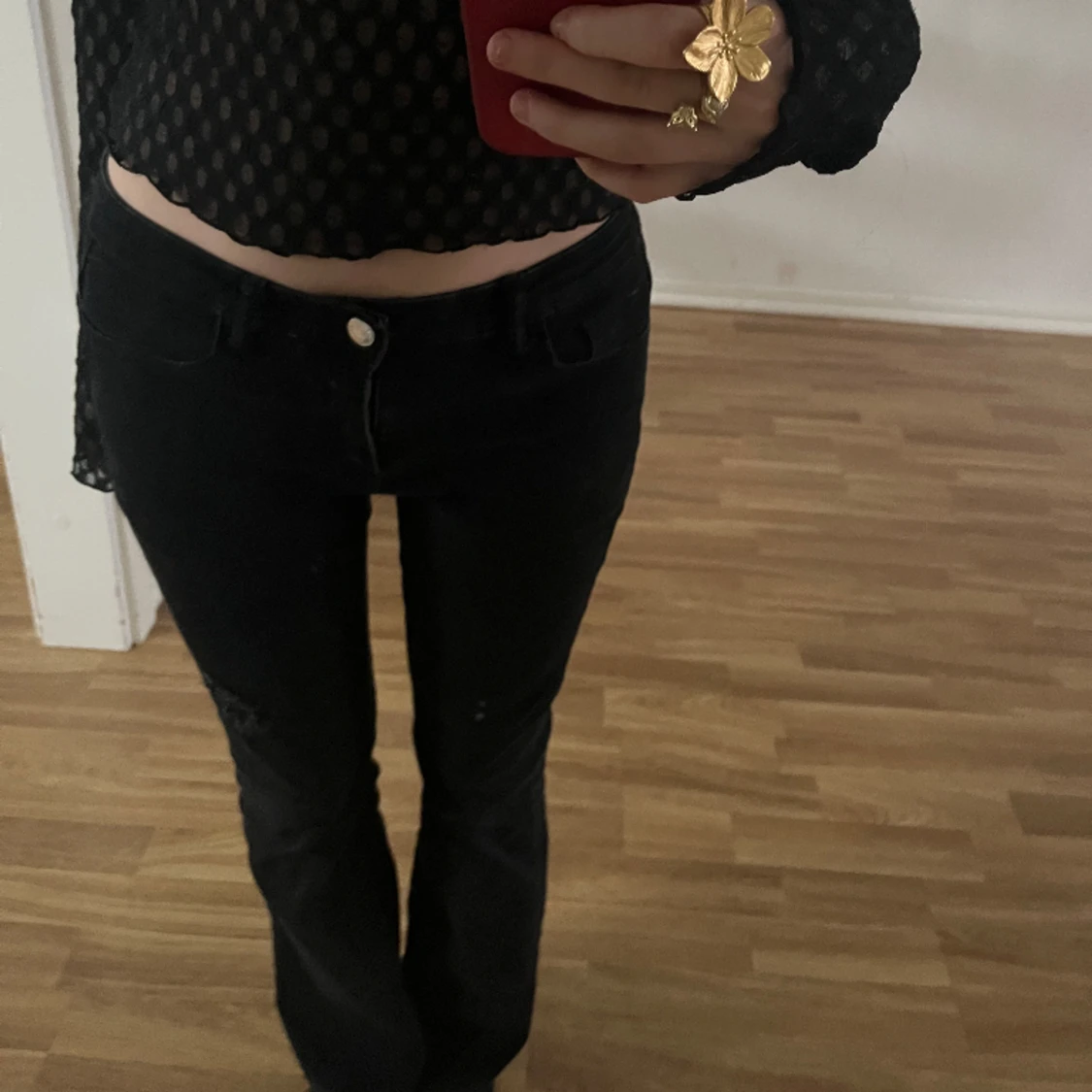 Lågmidajde svarta jeans  - 91