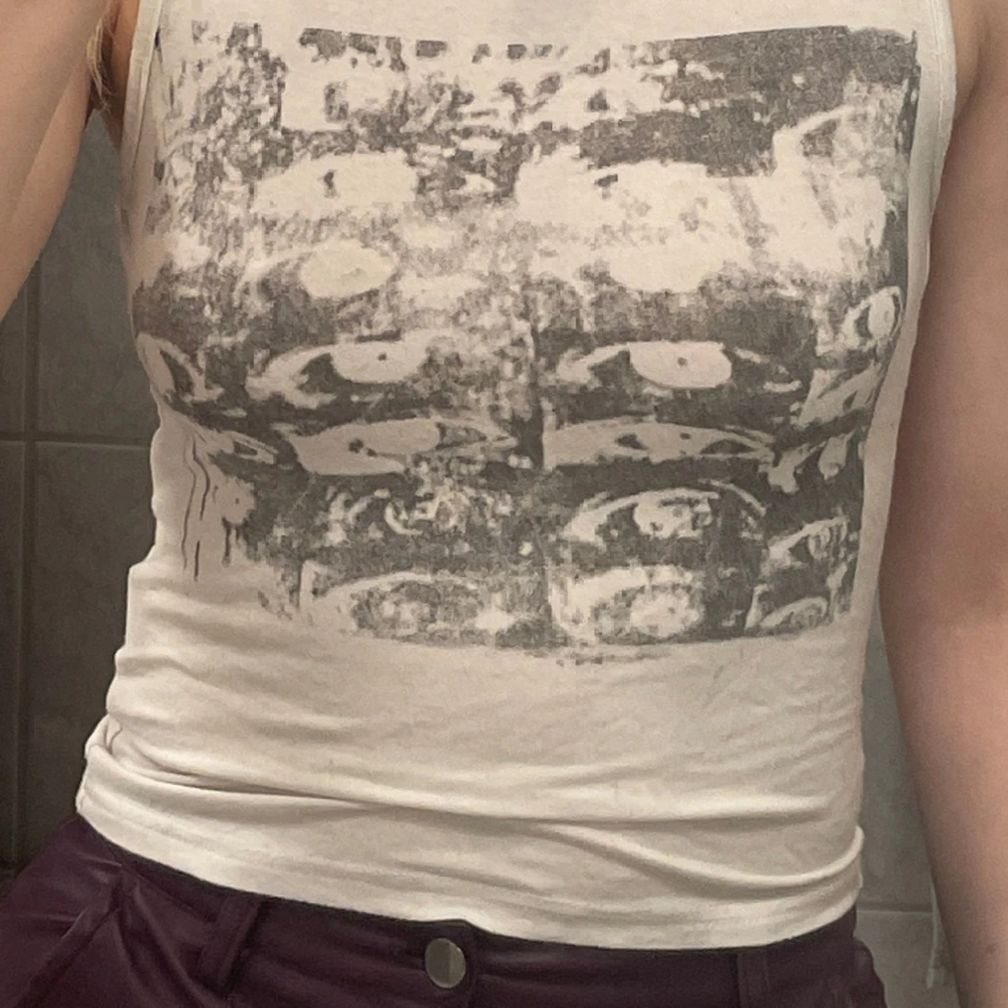 Linne med tryck - 90