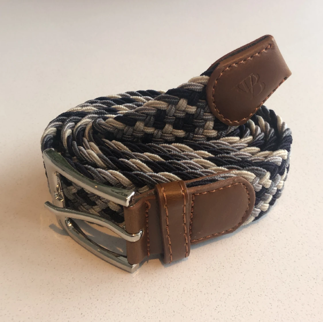 Flätat bälte grå mix - 90