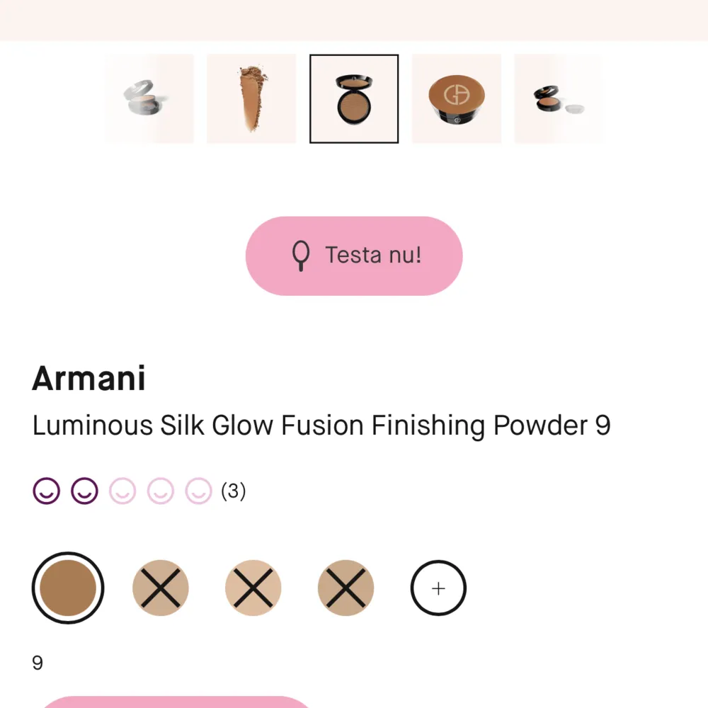 Armani  Luminous Silk Glow Fusion Finishing Powder 9. Var lite för ljus för mig! Nyköpt, testat nyansen på handen med en ny borste!   Köpt för 750kr.. Accessoarer.