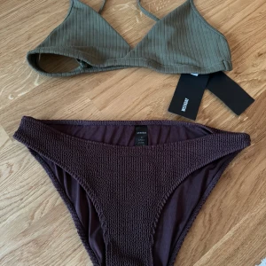 Topp och bikinitrosa weekday - Toppen ny med lapp kvar, grön Bikinitrosan endast tvättad, brun
