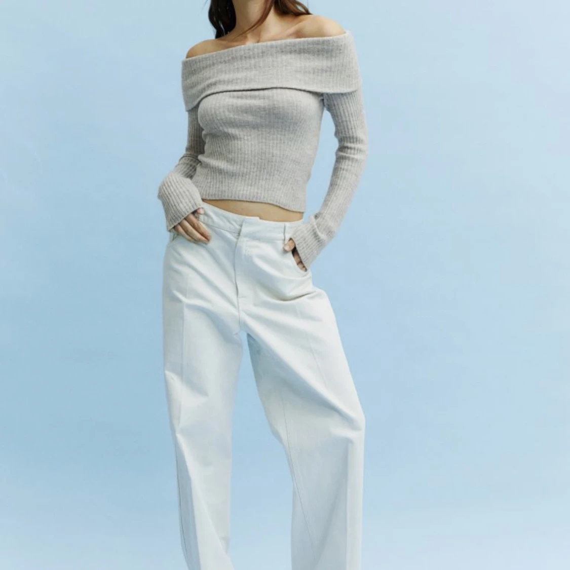 Stickad Off shoulder tröja - 91