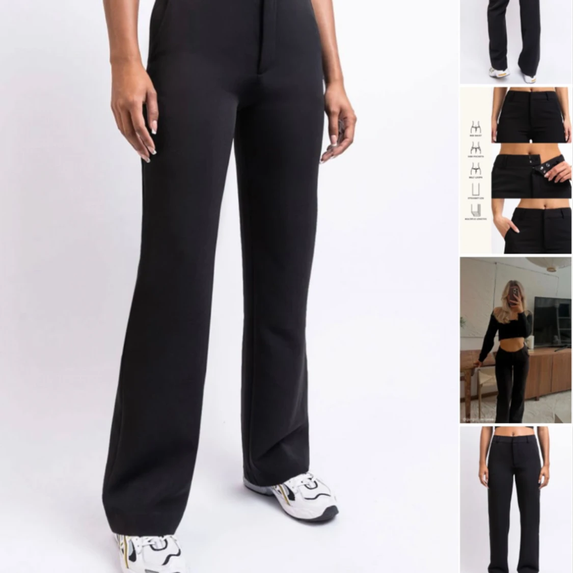 Midwaist kostymbyxor - Nova black, short