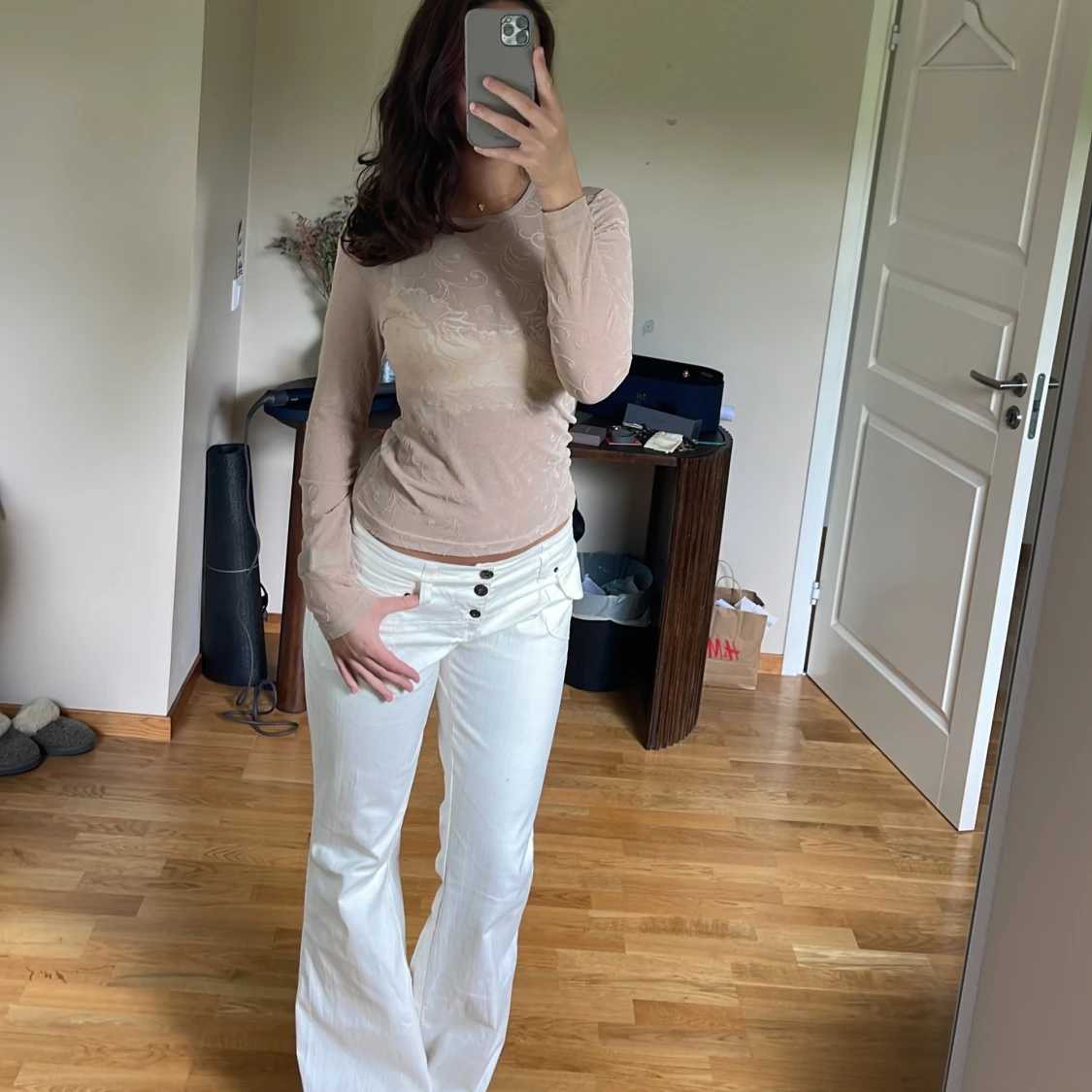 Mesh topp med mönster - 91