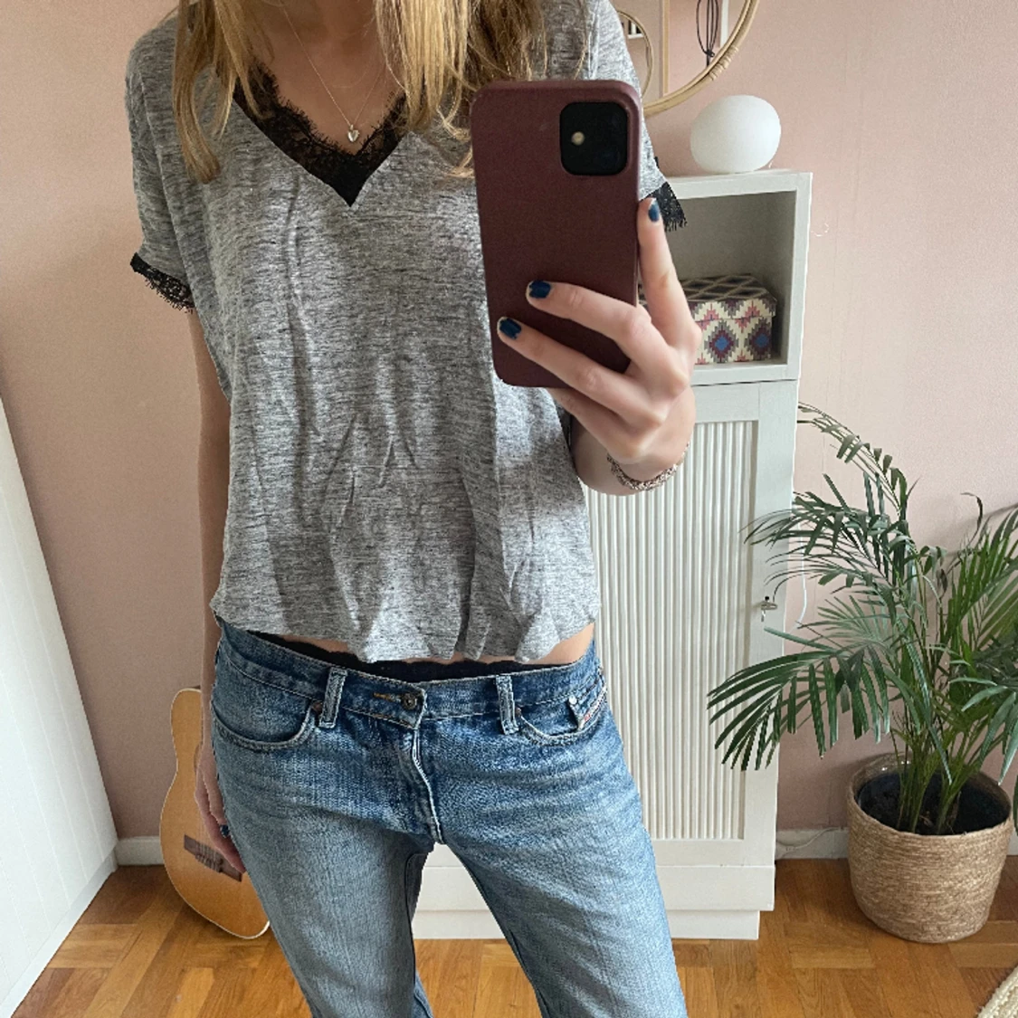 Grå spetstopp  - 90