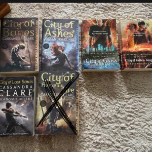 Hela Mortal Instruments bokserien  - Enskild bok 50kr förutom City of Glass och City of Fallen Angels som är 40kr var. På Engelska Update: Heavenly Fire & City of Souls & City of Bones (SOLD)