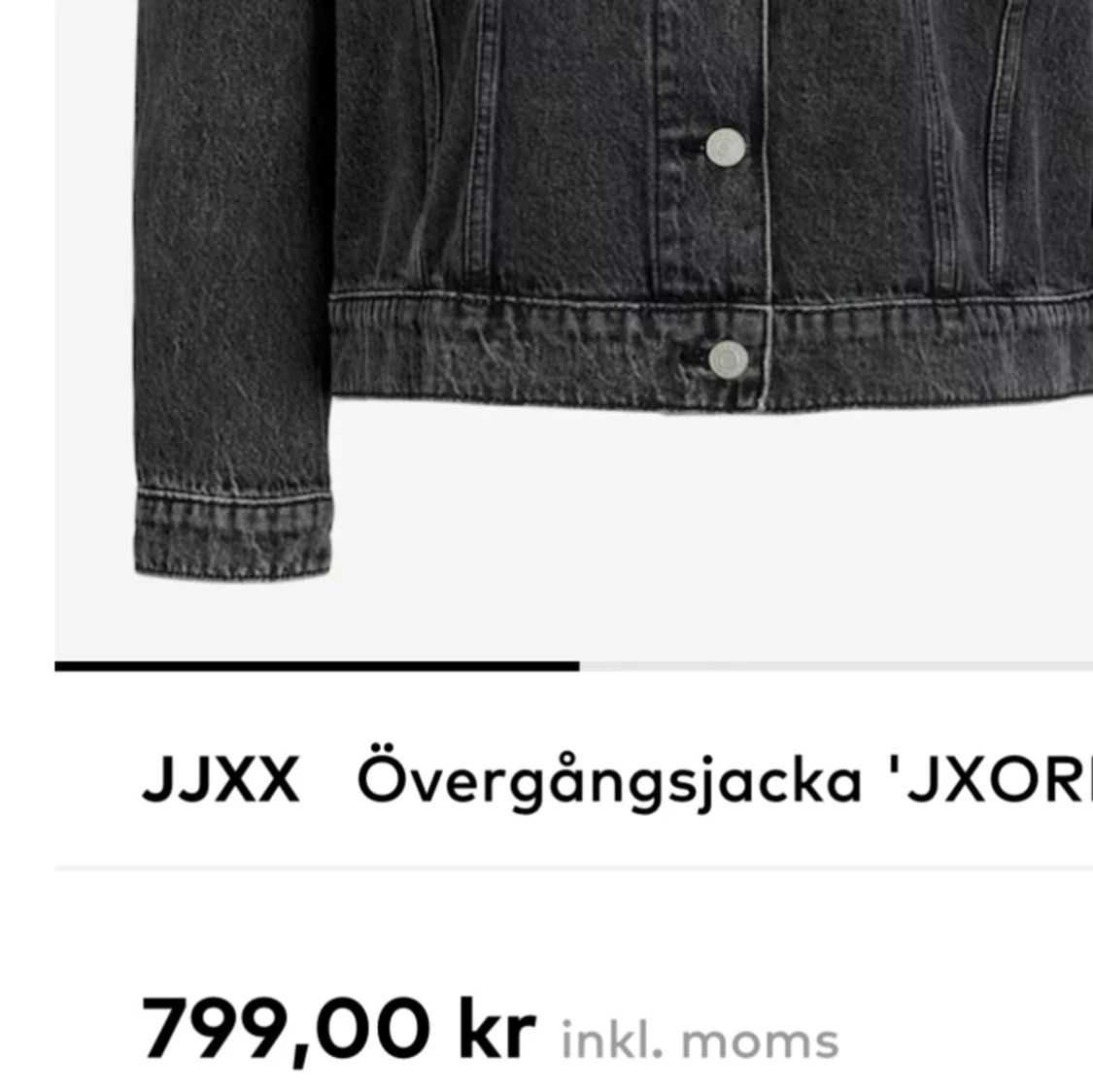 Svart oversized jeansjacka  - 92