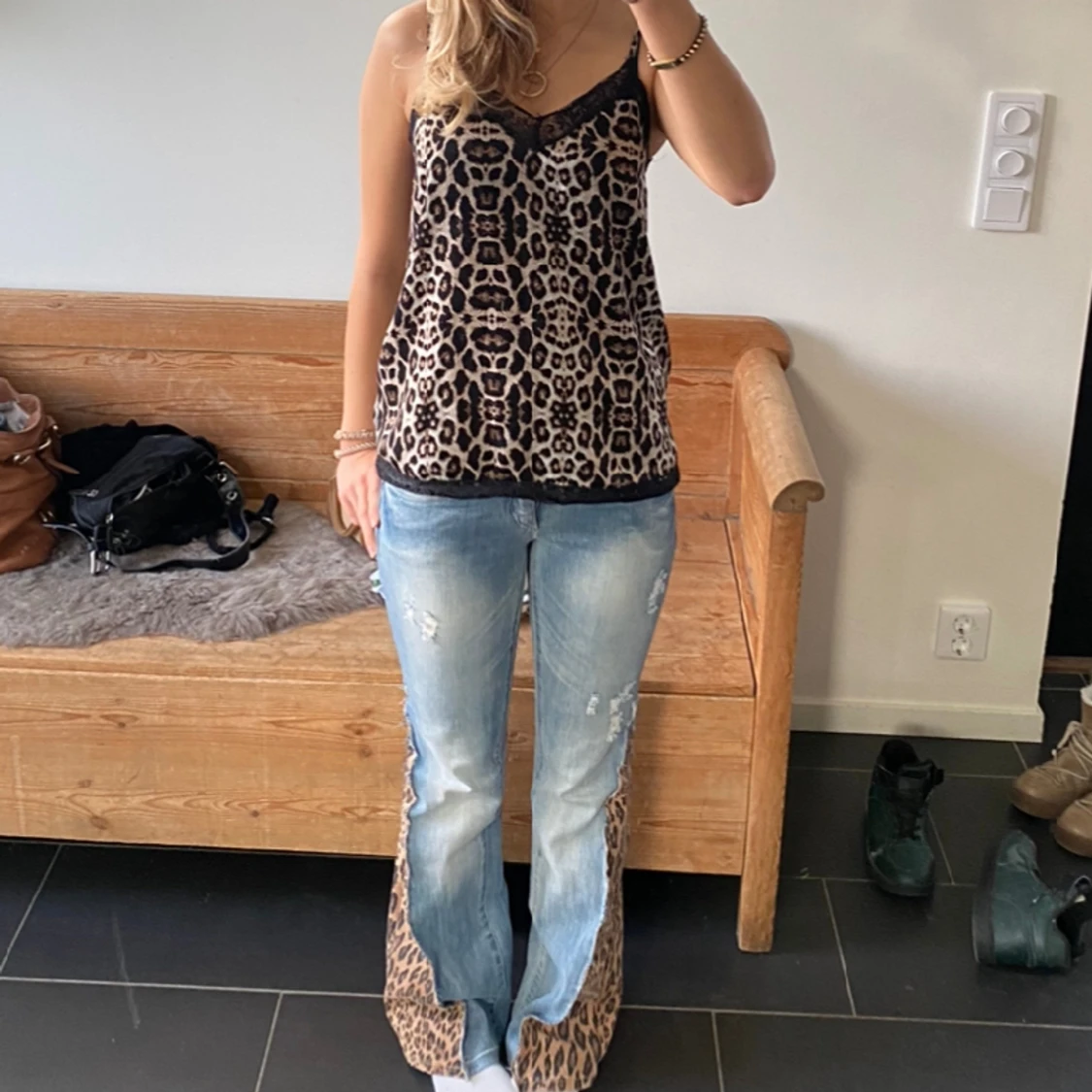 Leopardmönstrad topp - 90