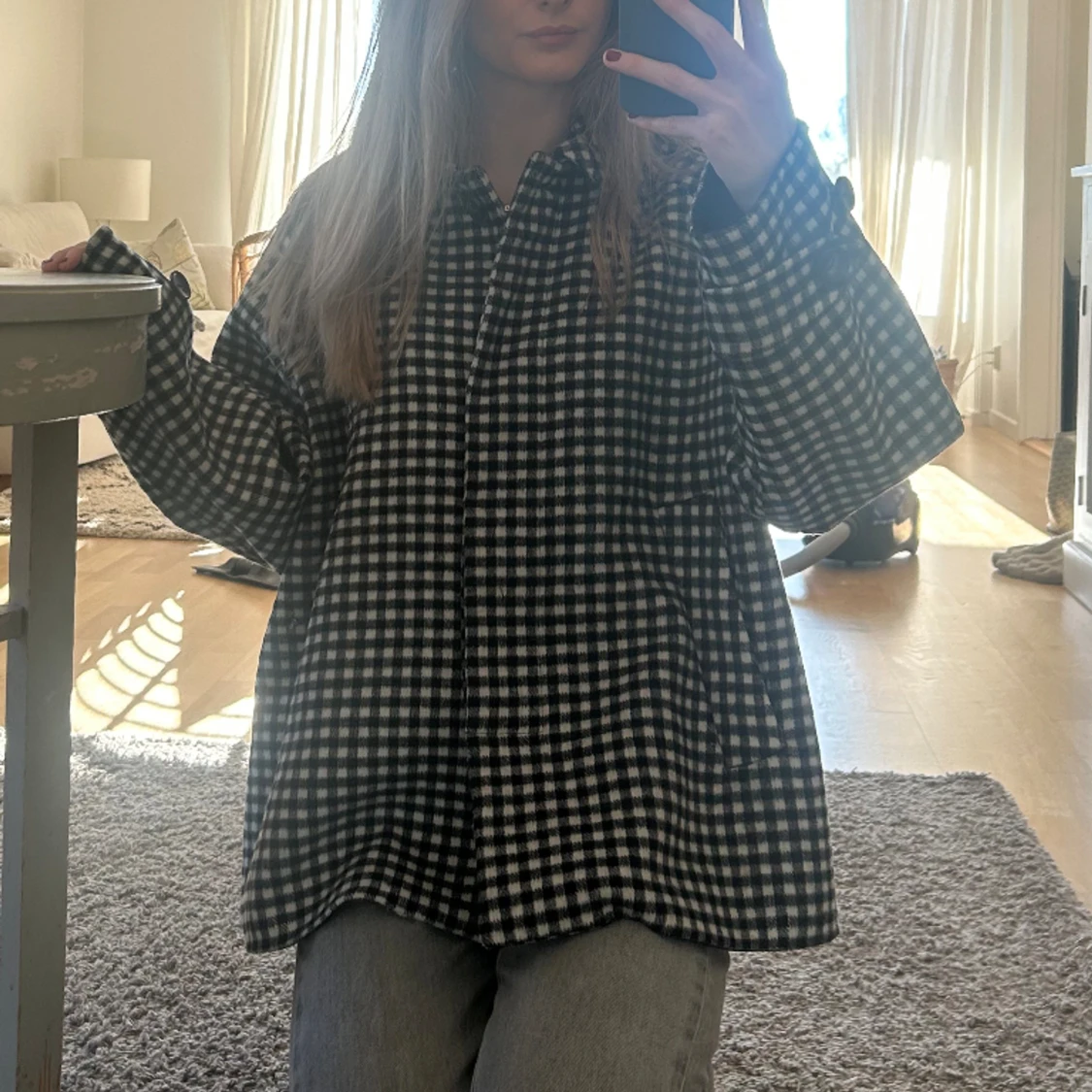 Superfin rutig jacka / kort kappa från Zara - 91