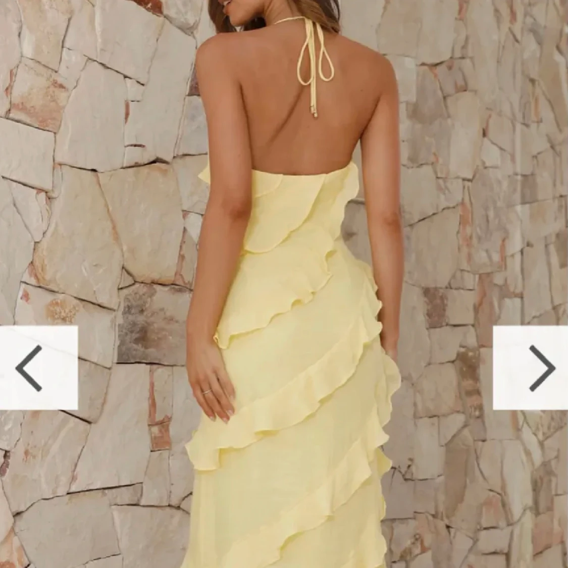 Gul maxiklänning balklänning - 90