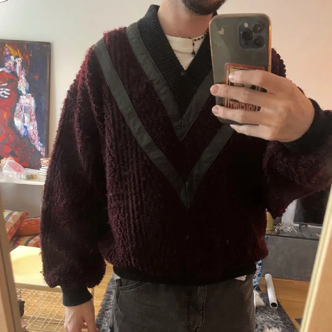 80-talet ”stickad” sweatshirt