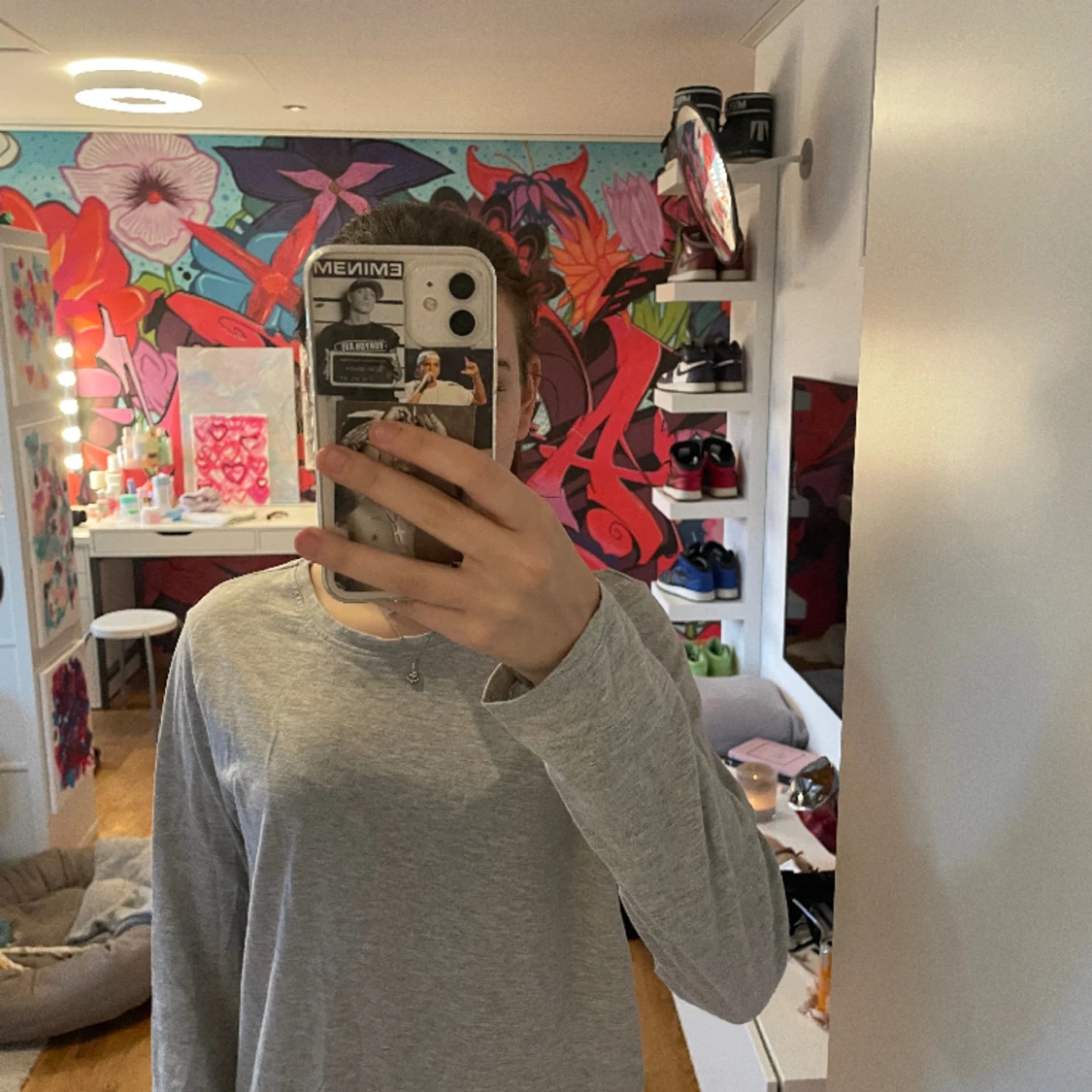 Grå långärmad tröja - 90