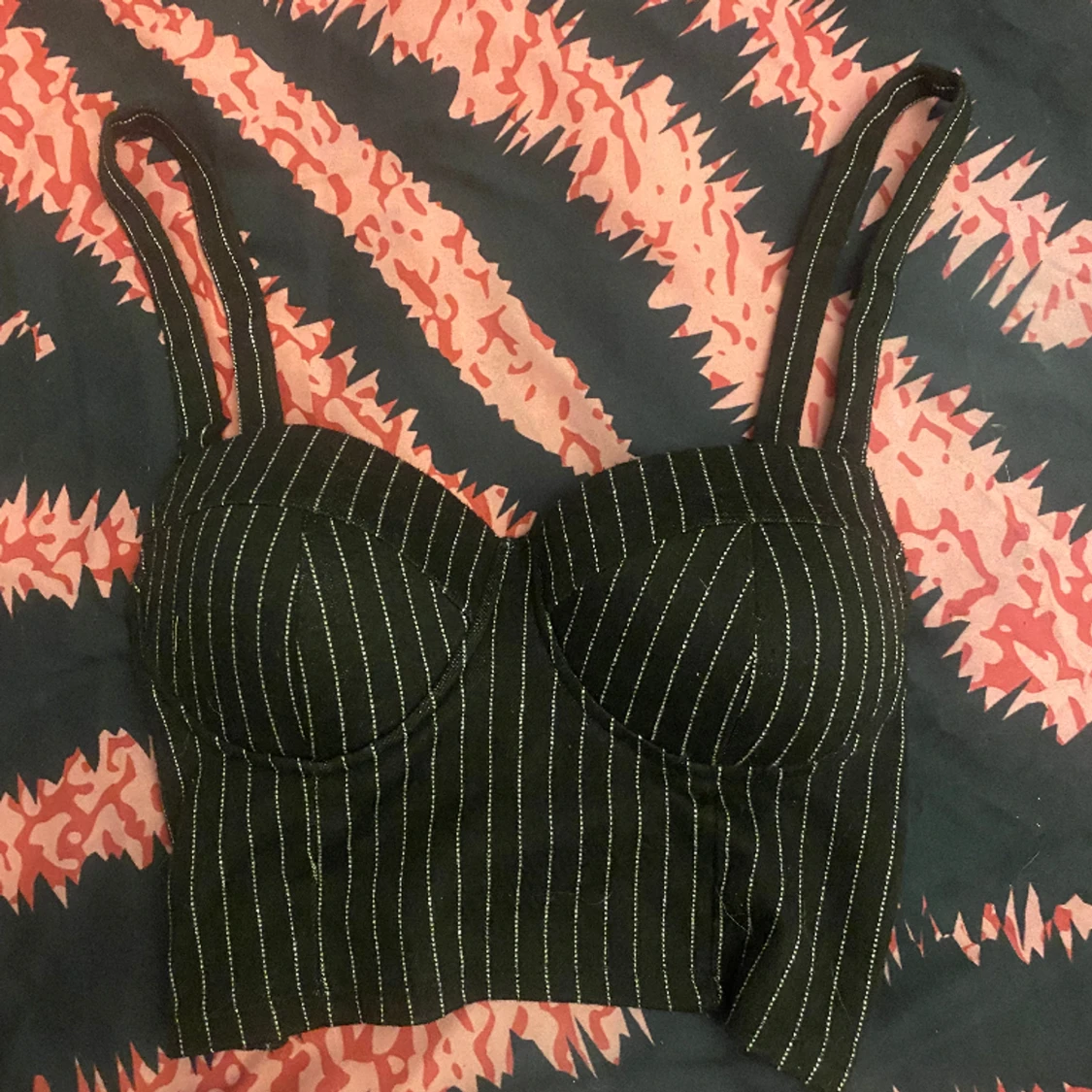 Svart randig top - 90