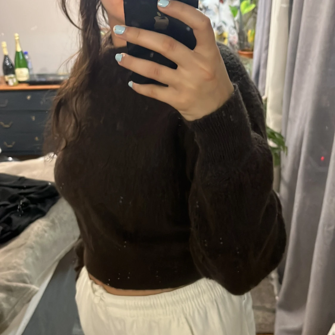 Lindex stickad brun tröja - 90