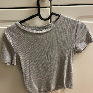 Basic grå T-shirt  - En fin cropad grå t shirt från H&M