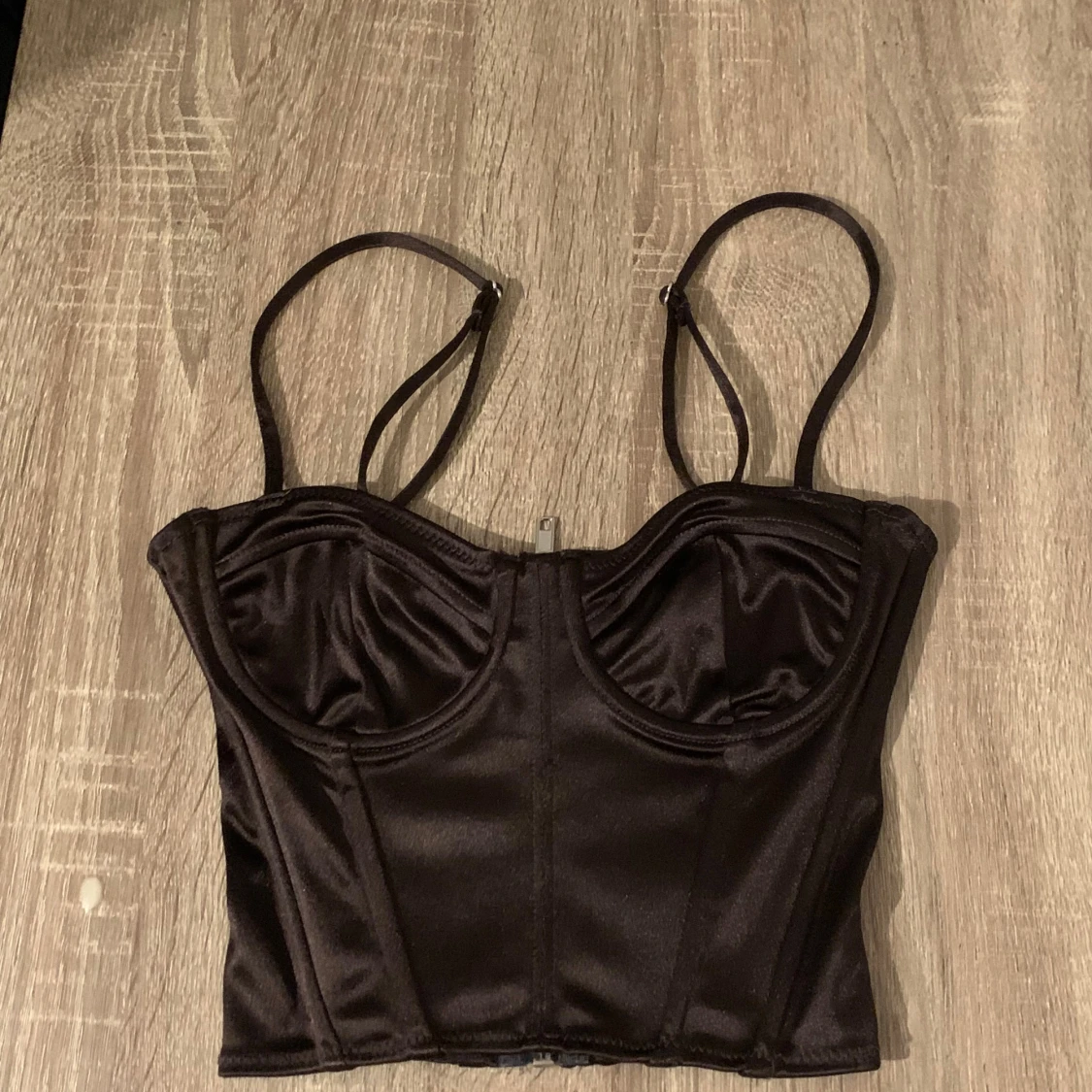 Mörkbrun korsett topp, storlek xs