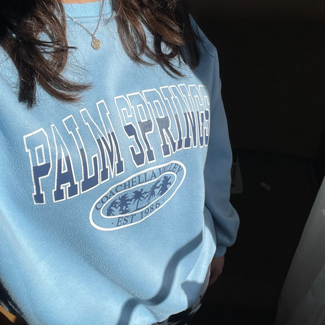  Ljusblå mjuk tröja - 90