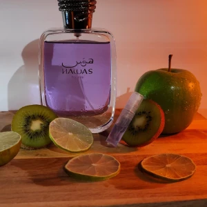 Rasasi hawas sample -  3ml 40kr.  5ml 55kr 5+5ml 95kr  denna annons har gratis frakt i 30dagar   Köp gärna med instabox så kan jag skicka paketet snabbare    