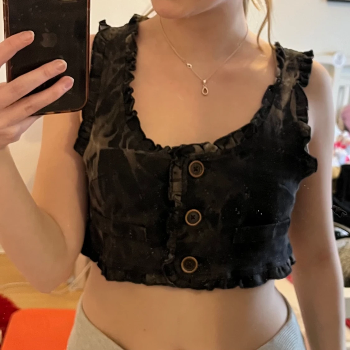 Tie dye topp med knappar