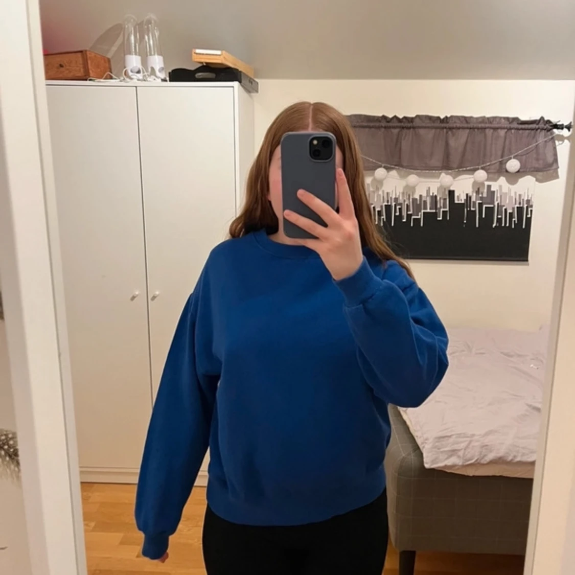 Blå sweatshirt - 90