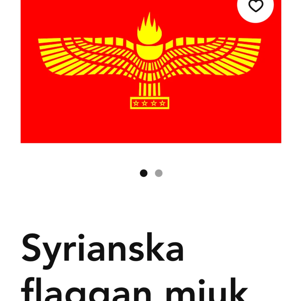 en syriansk flagga (90x150), perfekt för student eller att bara hänga upp på väggen. säljer då jag vill ha en mindre, köpt för 180kr. Övrigt.