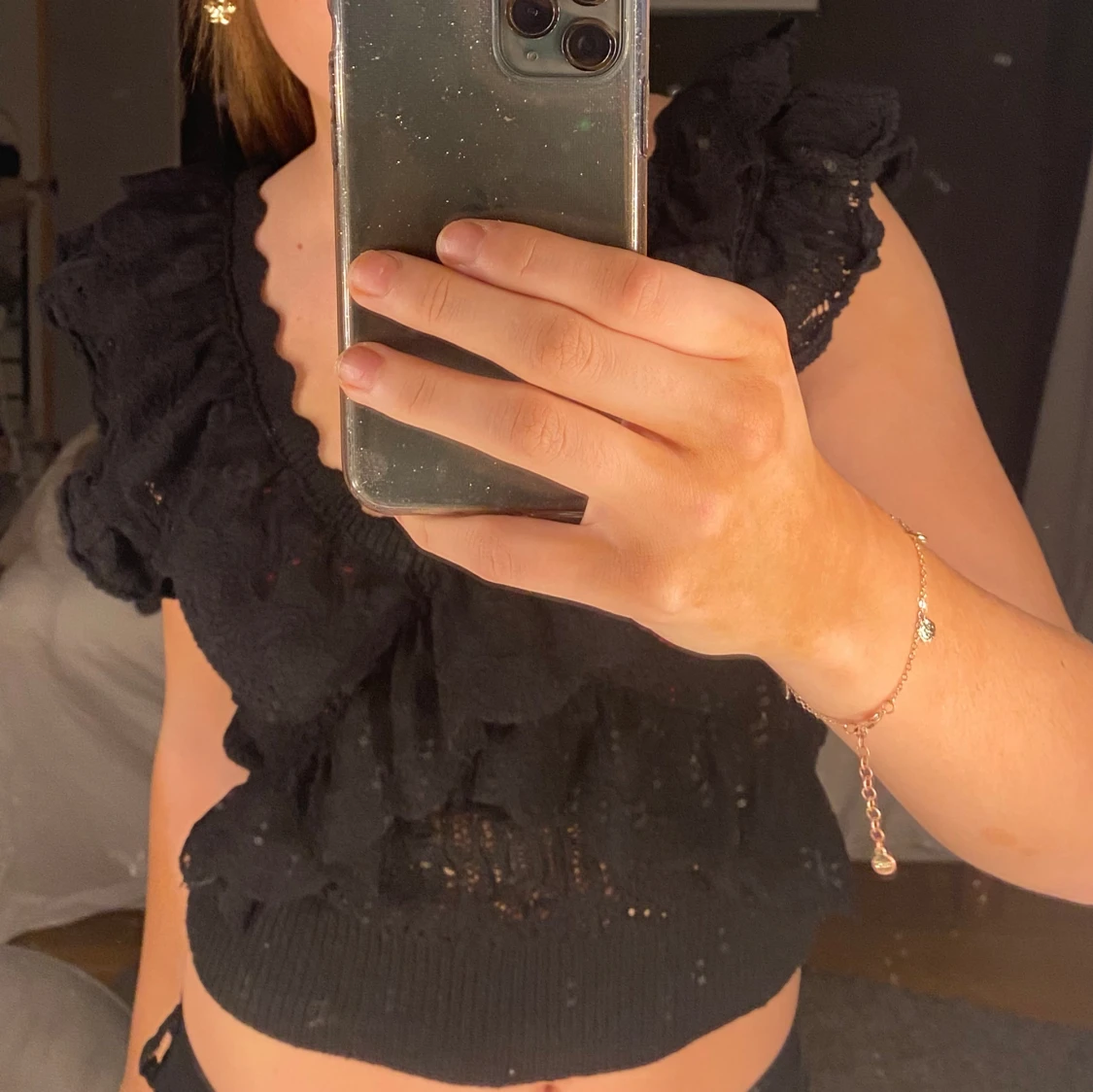 Svart stickad topp zara