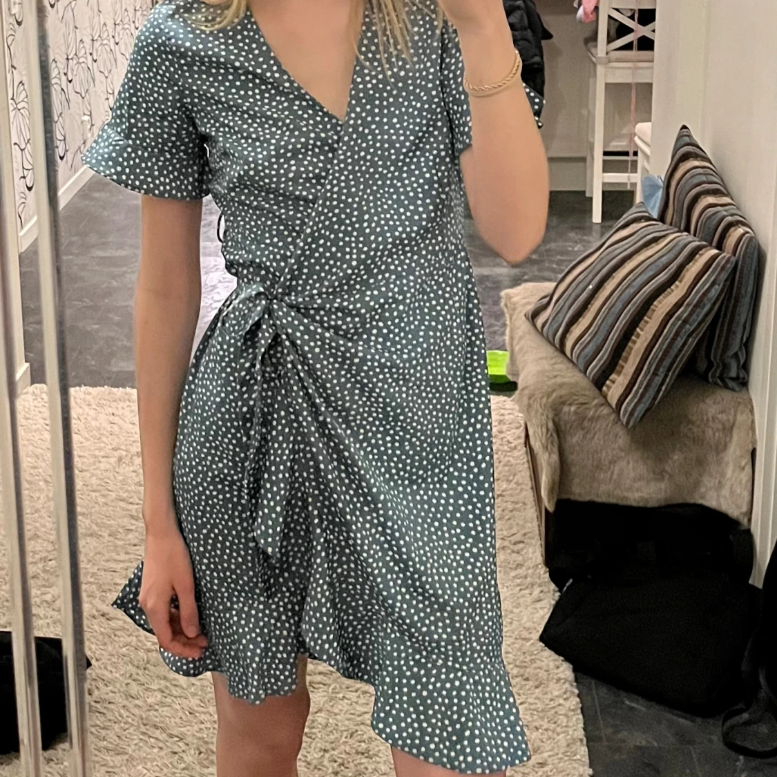 Omlottklänning turkos