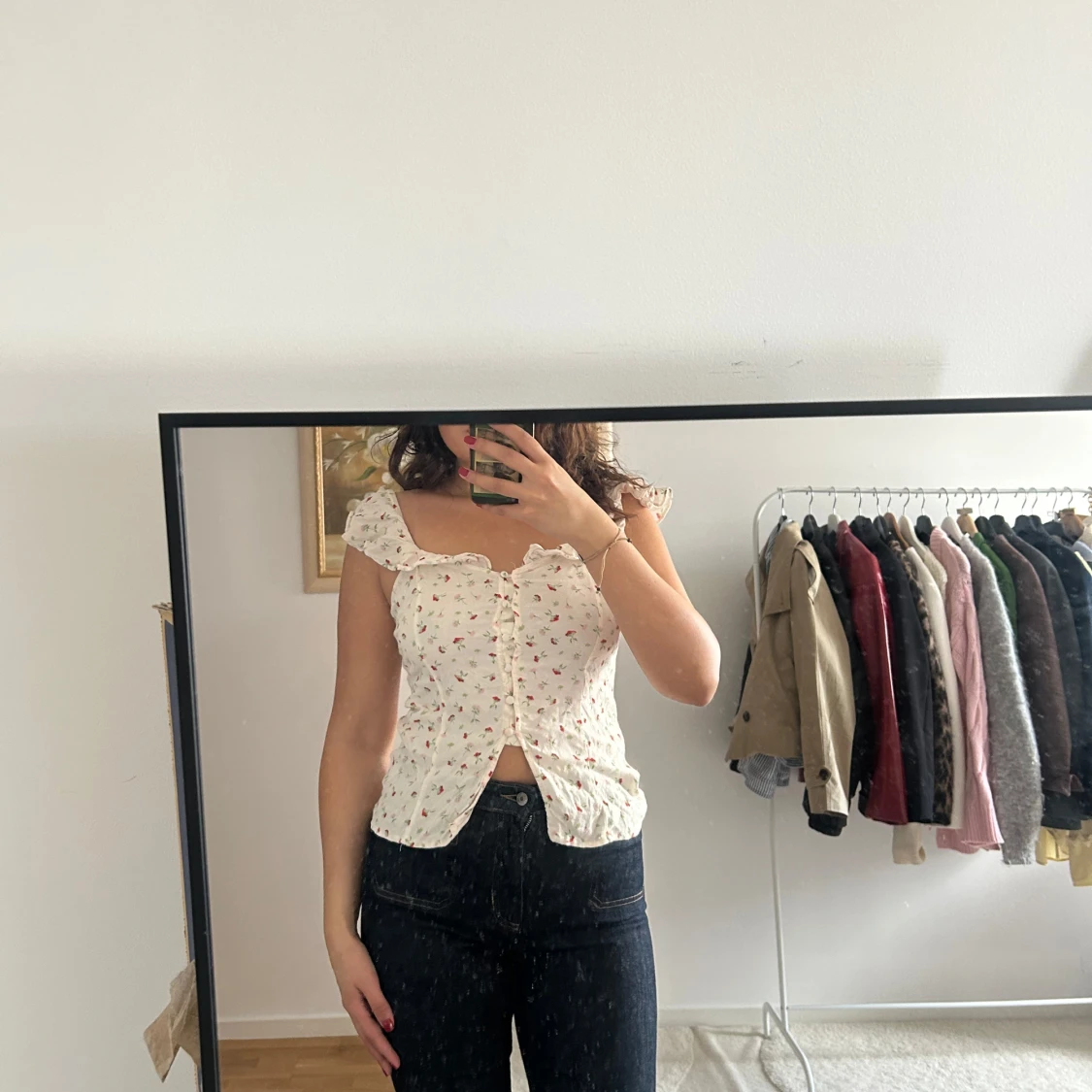 Blommig volangblus från H&M - 1