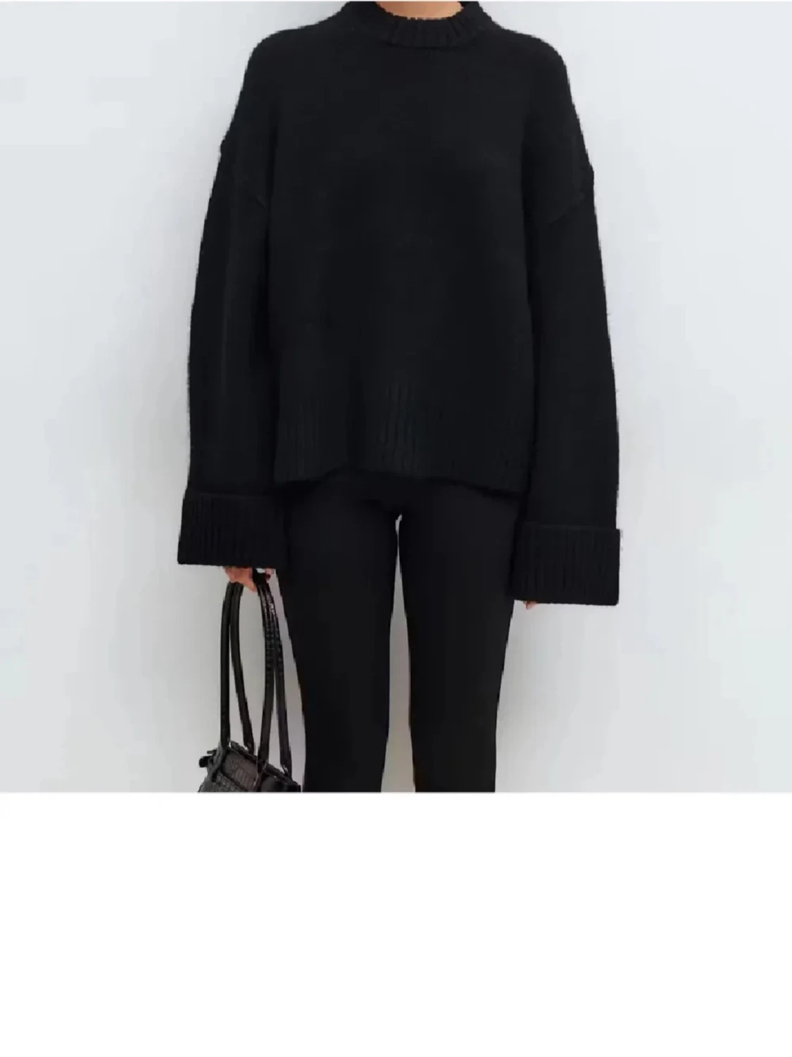 Svart oversized stickad tröja