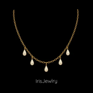 Guld halsband pärlor  - GRATIS GÅVA MED VARGE ORDER!! Supertrendig stockholmsstil tjejer, halsband guld. Vinter ring smycke. Gjord av stål, jag svarar och skickar alltid snabbt!