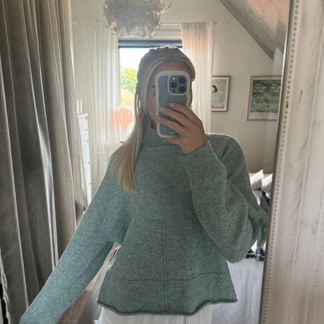 Mintgrön stickad polotröja från NA-KD