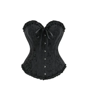 Svart korsett med rosett och spets - Använd 1 gång. Jättefint skick. Rosett där fram, skriv för frågor❤️pris kan diskuteras