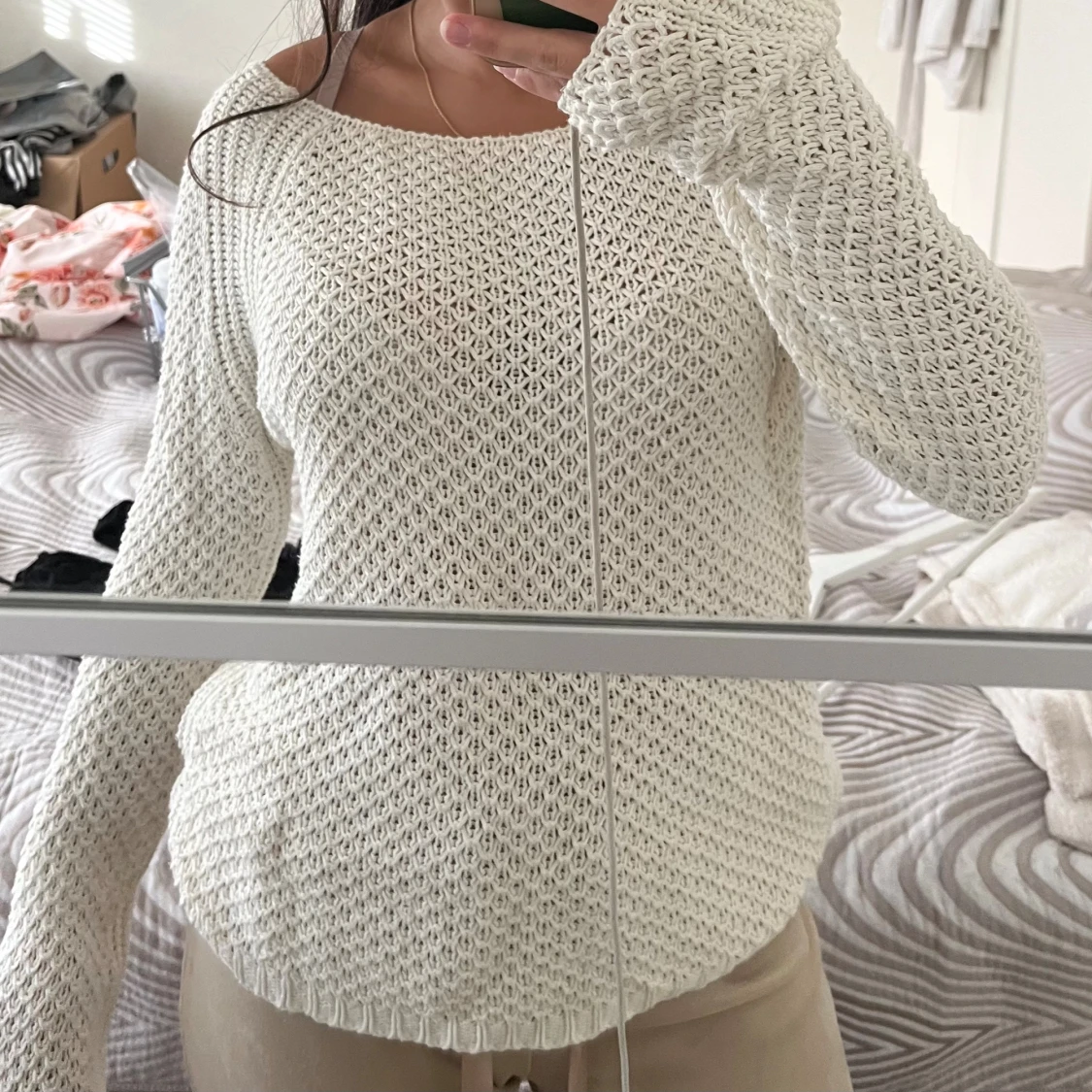 Vit stickad tröja från Cubus - 1