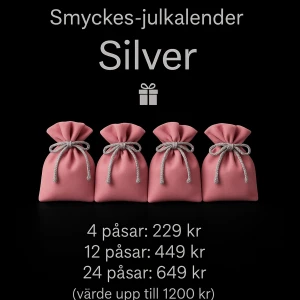 Julkalender -  (Obs Förbeställning) 🎄✨ Smyckes-Julkalender ✨🎄 12 luckor fyllda med överraskningar – allt från örhängen, ringar, halsband till armband. Perfekt att ge bort eller unna sig själv i december! 🎁 Totalt värde: ca 900–1200 kr 💎 Innehåll: varierande smycken i stilren design 📦 Begränsat antal 📩 Skriv privat vid intresse! Vill du att jag gör flera olika versioner