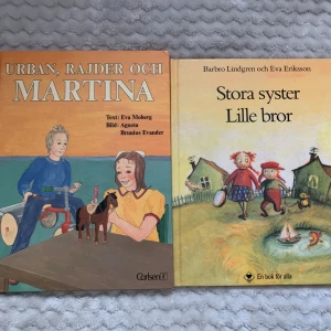 Urban, Rajder och Martina / Stora syster Lille bror - Två charmiga barnböcker med färgglada illustrationer och vardagsnära berättelser om syskon och vänskap. Perfekt för unga läsare som gillar roliga och varma historier om livet och familjen.
