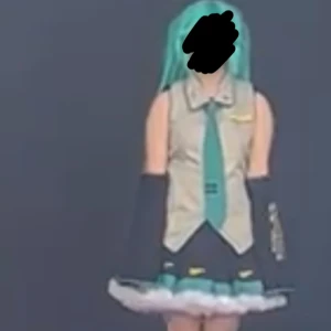 Miku cosplay - säljer en miku cosplay eftersom jag inte använder den längre ^^ storlek asian L , allt ingår på bilden (inklusive peruk) förutom petticoat!! dma om du har frågor