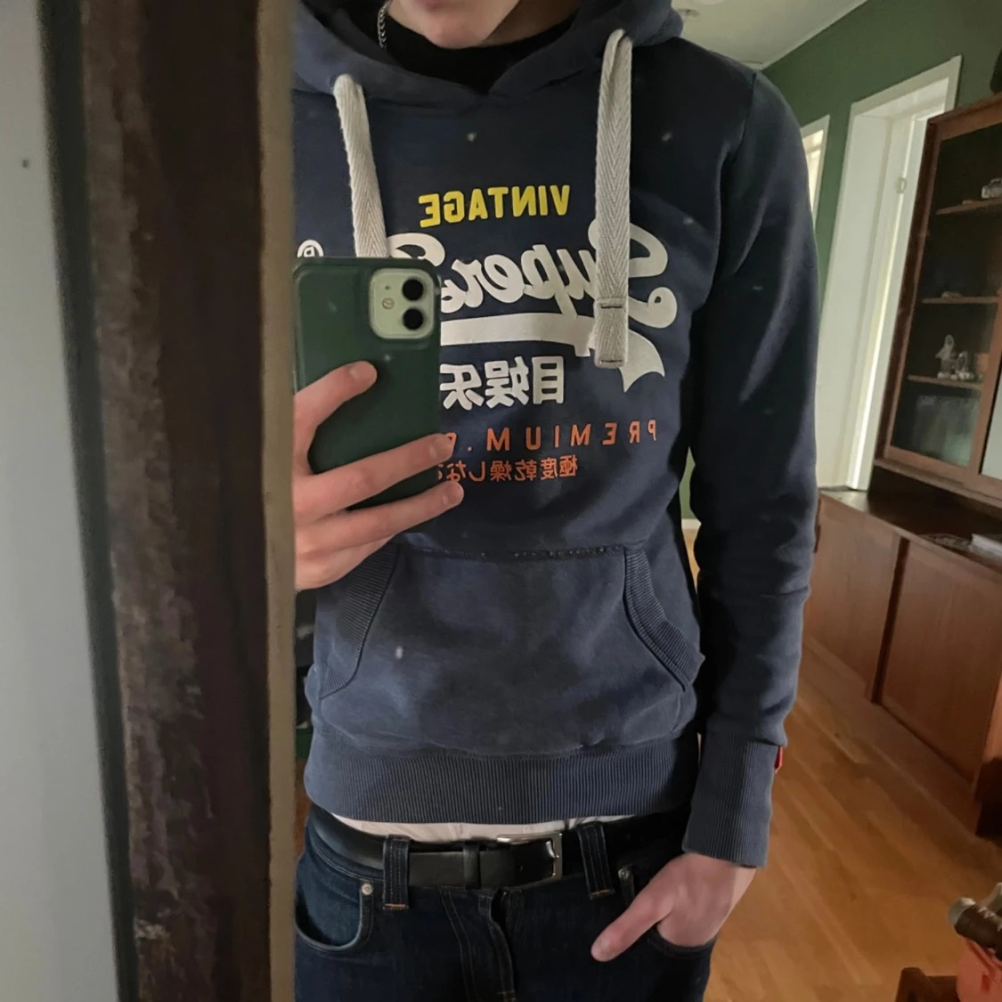 Marinblå Superdry hoodie XS - 1