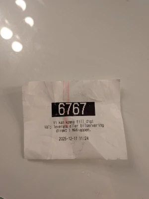 67 kvitto  - Nytt kvitto från Max "67"