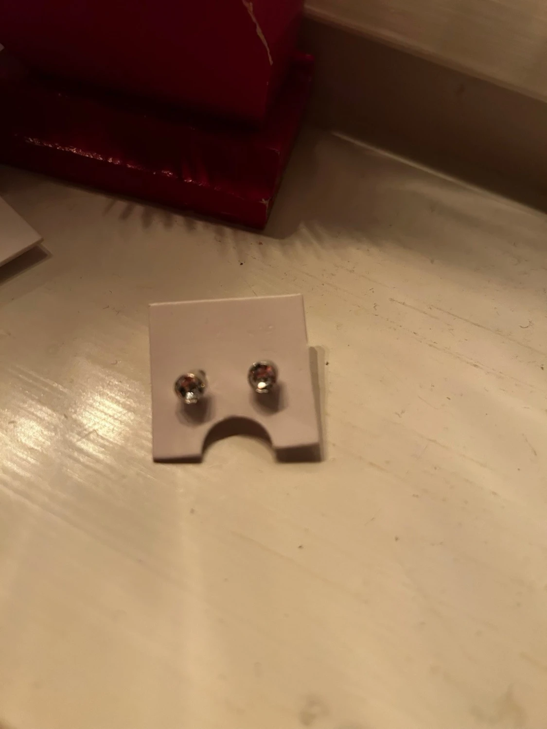 silvriga diamant örhängen  - 1