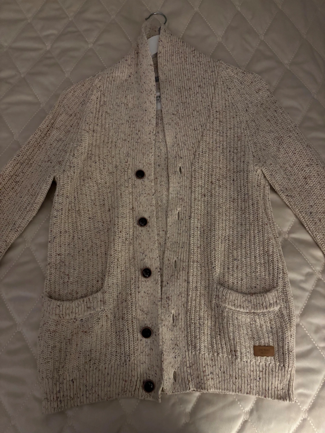 Beige stickad kofta - 1